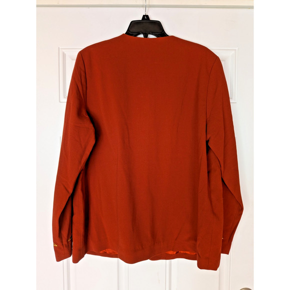 NWT BOB MACKIE WEARABLE ART Women's Burnt Orange Embroidered Jacket Sz LRG - Picture 4 of 7